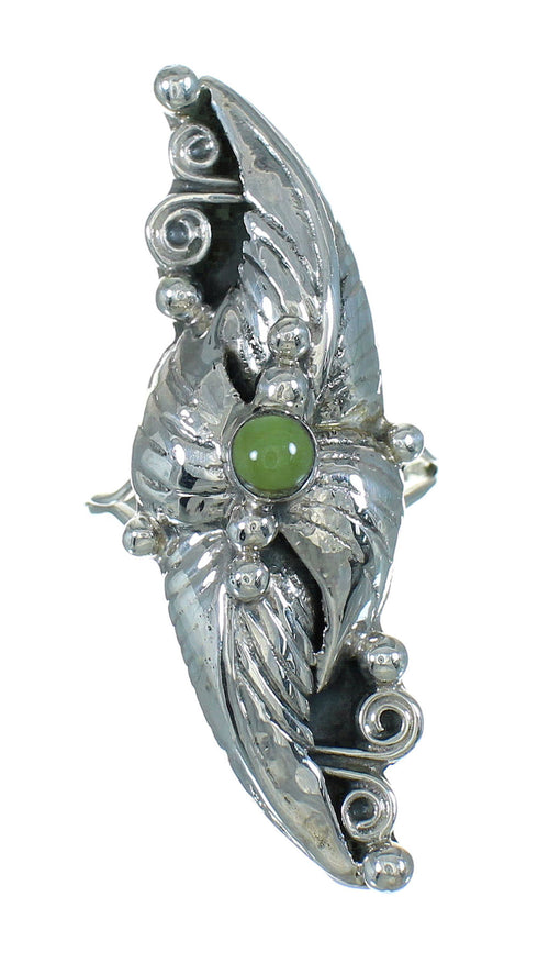 Genuine Sterling Silver Southwest Turquoise Ring Size 8 AX90421